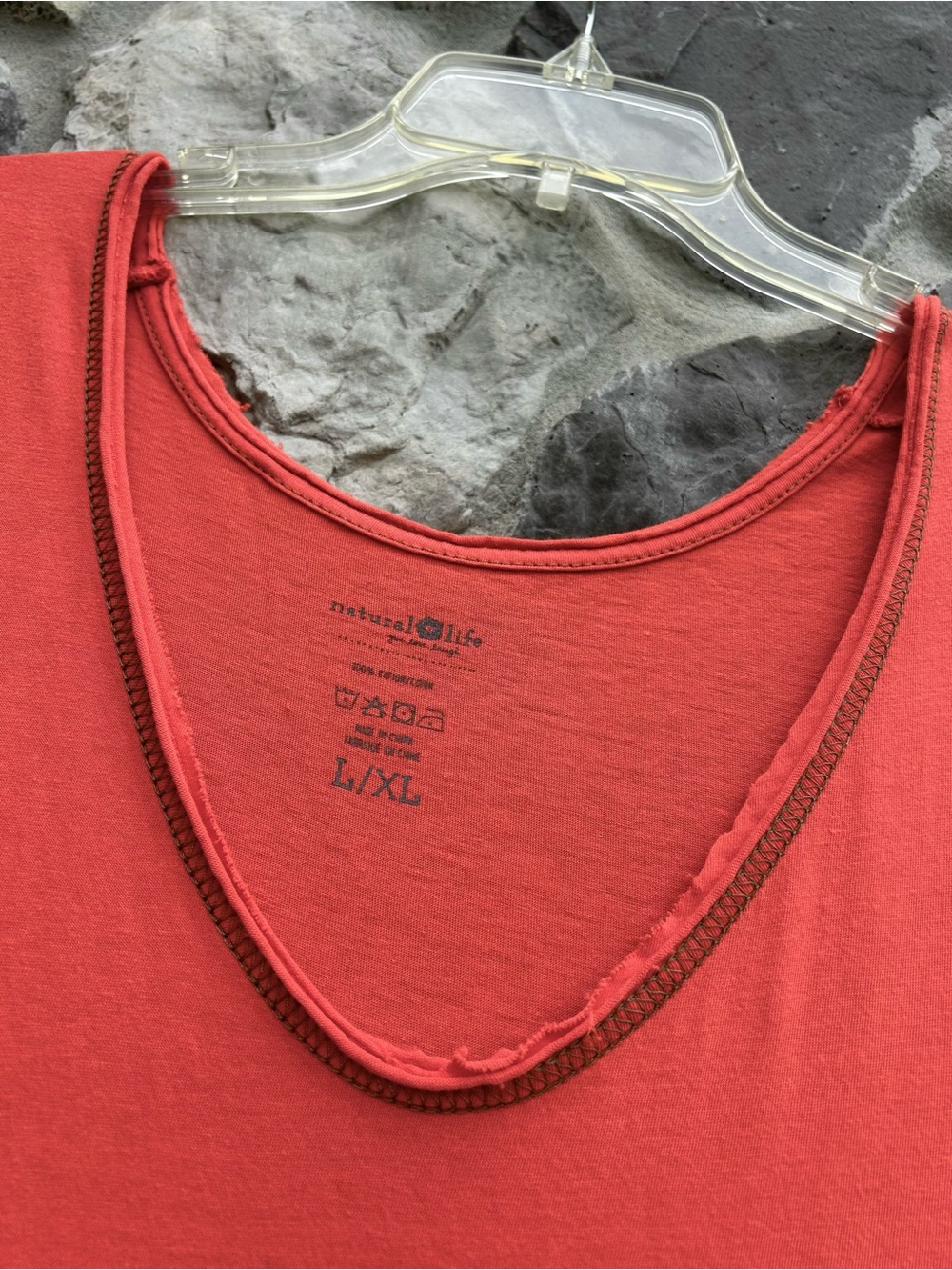Natural Life Maxi Dress Size L/XL Orange 100% Cotton Boho Gypsy Casual Pockets - Picture 3 of 5